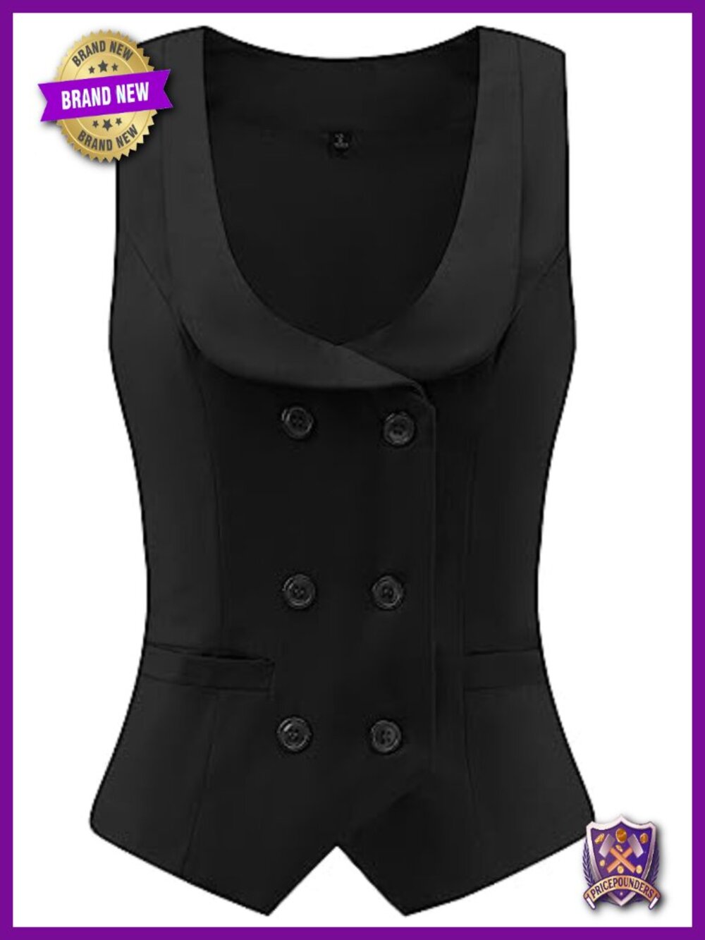 Double Breasted Lapel Vest Tops for Women Slim Fit
